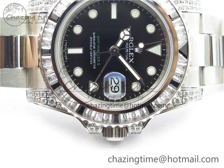 GMT Master II 126710 White Black T Crystal Bp Maker Best Edition Black Dial On SS Bracelet  3186 CHS
