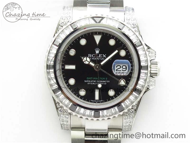 GMT Master II 126710 White Black T Crystal Bp Maker Best Edition Black Dial On SS Bracelet  3186 CHS
