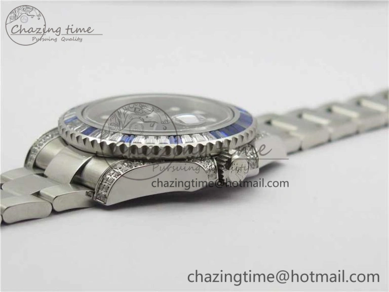GMT Master II 126710 White Blue T Crystal Bp Maker Best Edition Black Dial On SS Bracelet  3186 CHS