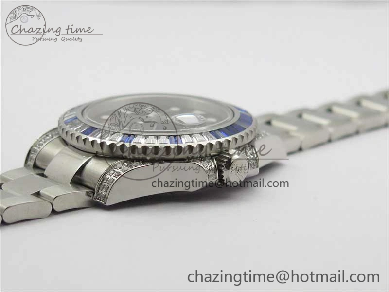 GMT Master II 126710 White Blue T Crystal Bp Maker Best Edition Black Dial On SS Bracelet  3186 CHS
