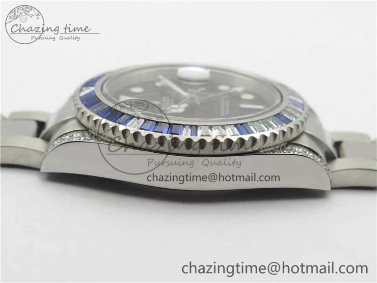 GMT Master II 126710 White Blue T Crystal Bp Maker Best Edition Black Dial On SS Bracelet  3186 CHS
