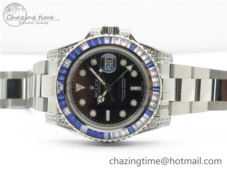 GMT Master II 126710 White Blue T Crystal Bp Maker Best Edition Black Dial On SS Bracelet  3186 CHS