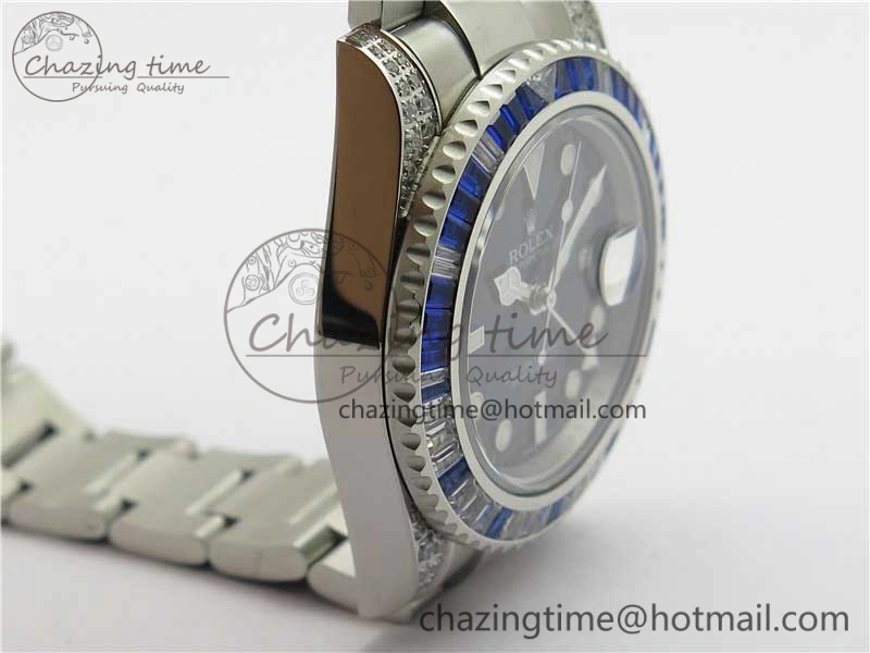 GMT Master II 126710 White Blue T Crystal Bp Maker Best Edition Black Dial On SS Bracelet  3186 CHS