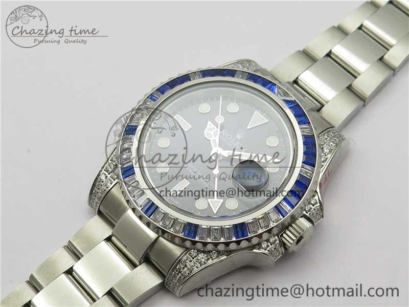 GMT Master II 126710 White Blue T Crystal Bp Maker Best Edition Black Dial On SS Bracelet  3186 CHS