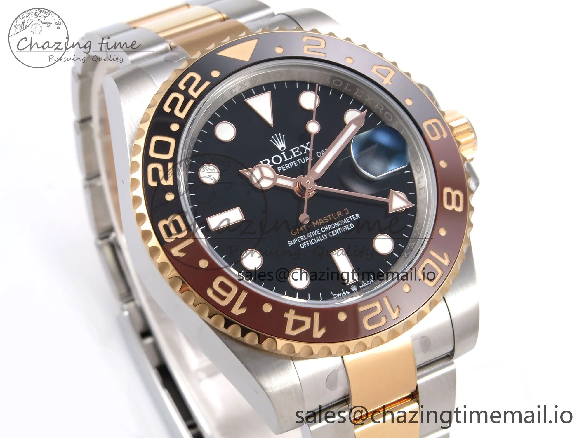 GMT Master II 126711 CHNR 904L EWEF 1:1 Best Edition on SS RG Oyster Bracelet SH3285 CHS