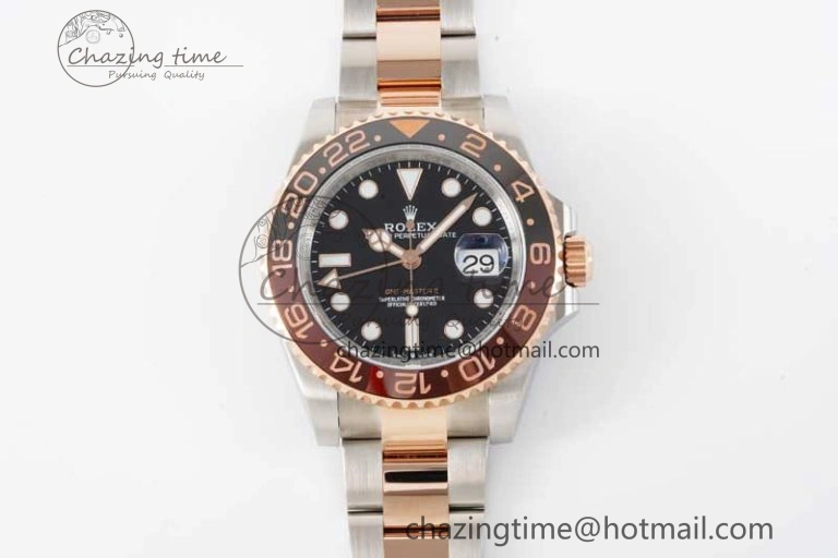 GMT Master II 126711 CHNR 904L SS APF 1:1 Best Edition on SS RG Bracelet VR3285 CHS