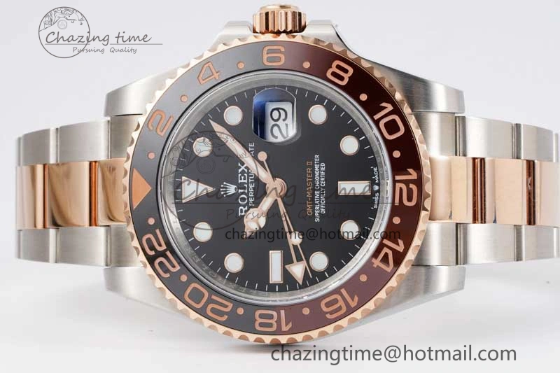 GMT Master II 126711 CHNR 904L SS APF 1:1 Best Edition on SS RG Bracelet VR3285 CHS
