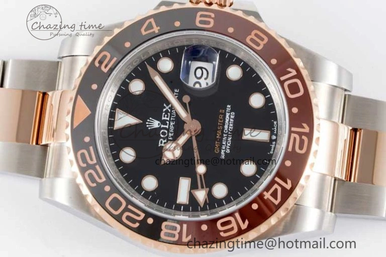 GMT Master II 126711 CHNR 904L SS APF 1:1 Best Edition on SS RG Bracelet VR3285 CHS