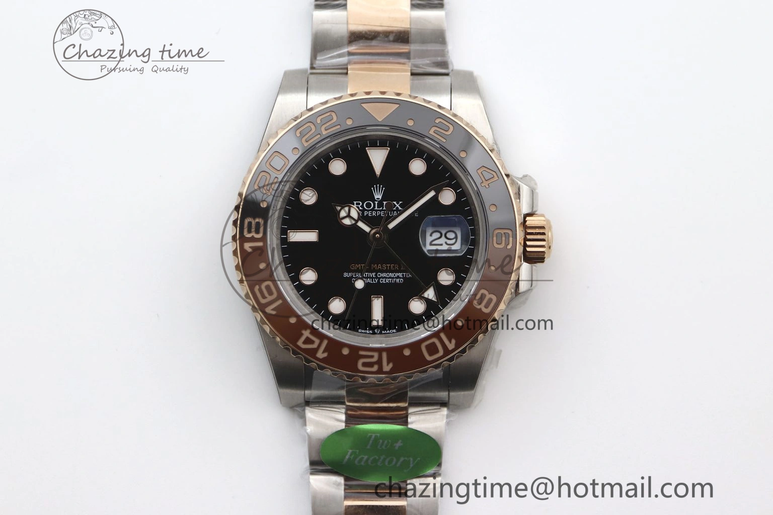 GMT Master II 126711 CHNR 904L SS TW+ 1:1 Best Edition on SS RG Bracelet VR3186 CHS