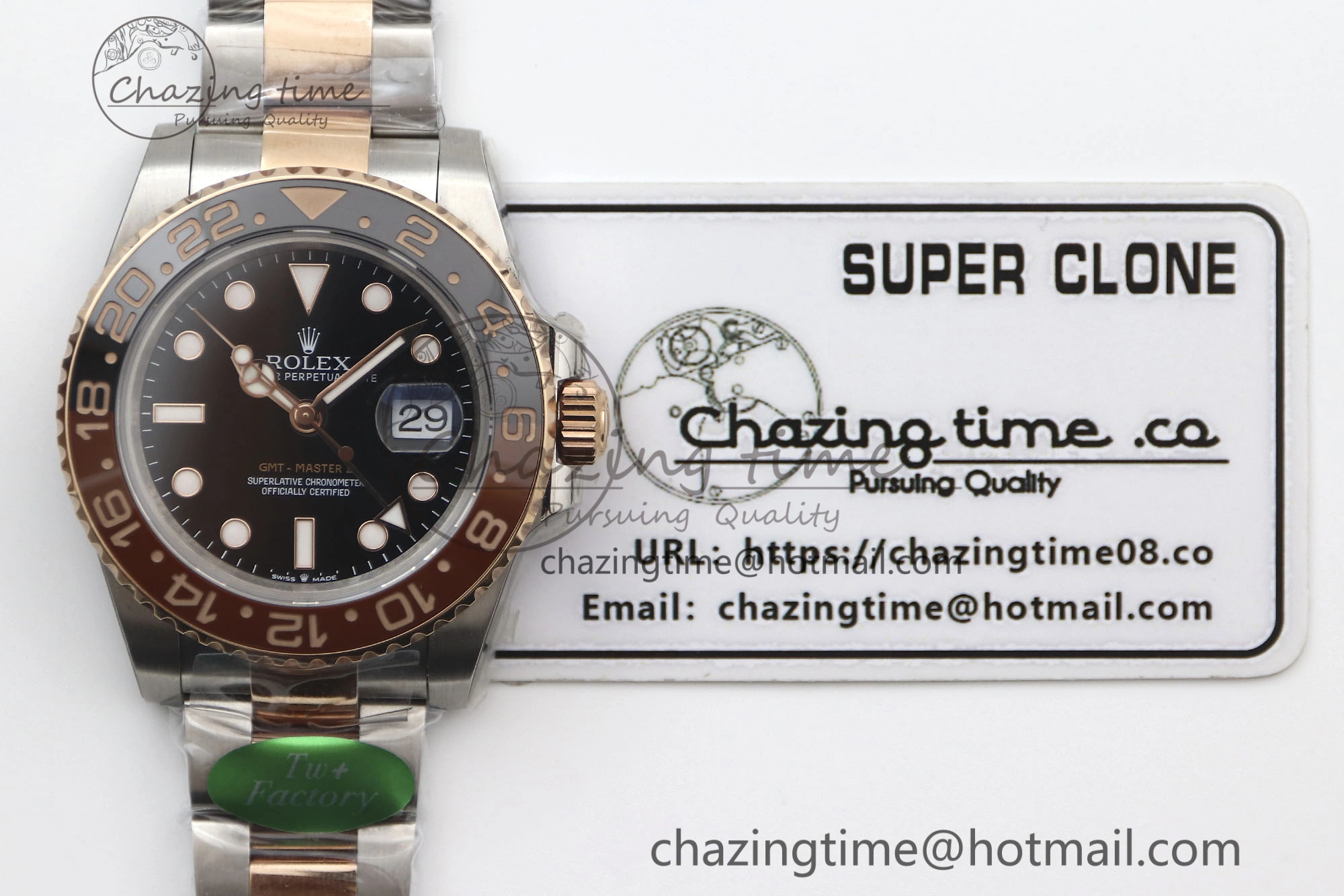 GMT Master II 126711 CHNR 904L SS TW+ 1:1 Best Edition on SS RG Bracelet VR3186 CHS