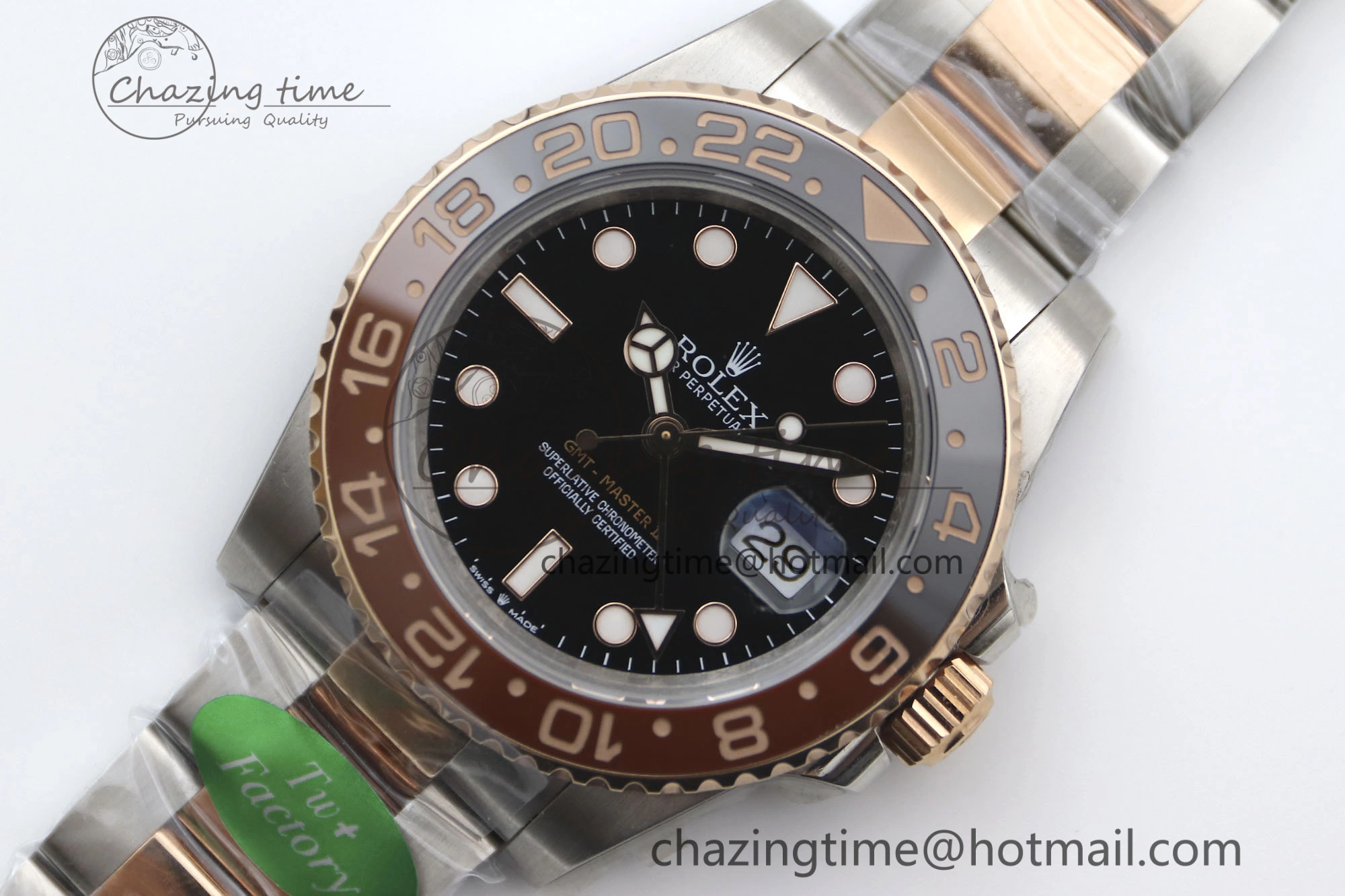 GMT Master II 126711 CHNR 904L SS TW+ 1:1 Best Edition on SS RG Bracelet VR3186 CHS