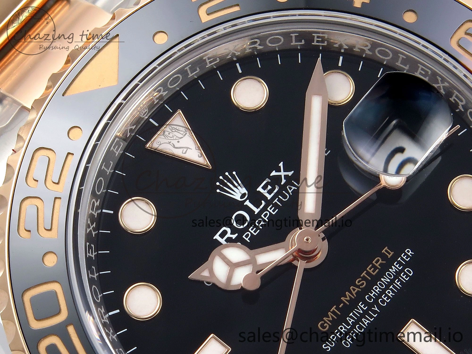 GMT-Master II 126711 CHNR ARF 1:1 Best Edition on Black Dial SS RG Bracelet Super Clone SH3285 CHS (Gain Weight)