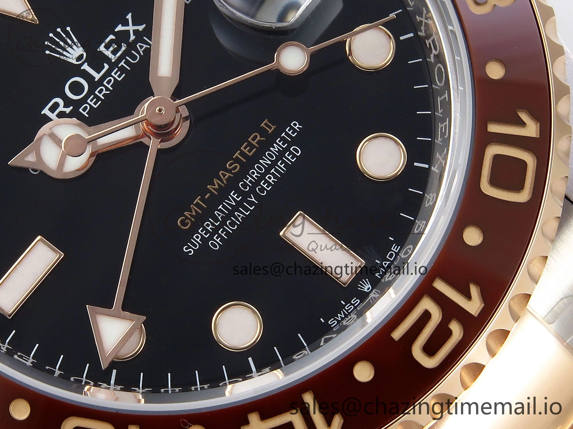 GMT-Master II 126711 CHNR ARF 1:1 Best Edition on Black Dial SS RG Bracelet Super Clone SH3285 CHS (Gain Weight)
