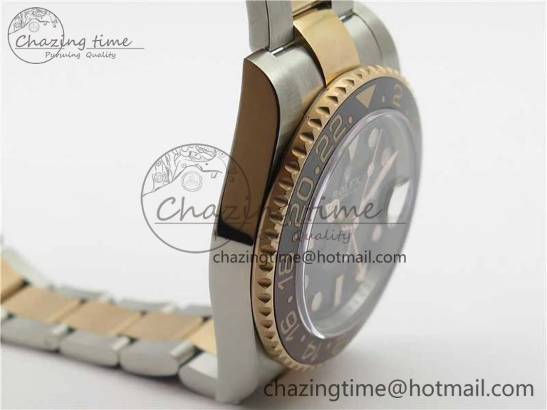GMT Master II 126711 CHNR Black Brown Ceramic 316L Steel GMF 1:1 Best Edition Black Dial on SS RG Bracelet A3285