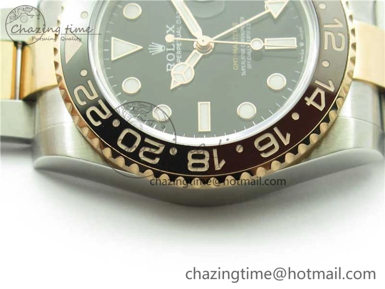 GMT Master II 126711 CHNR Black Brown Ceramic 316L Steel GMF 1:1 Best Edition Black Dial on SS RG Bracelet A3285