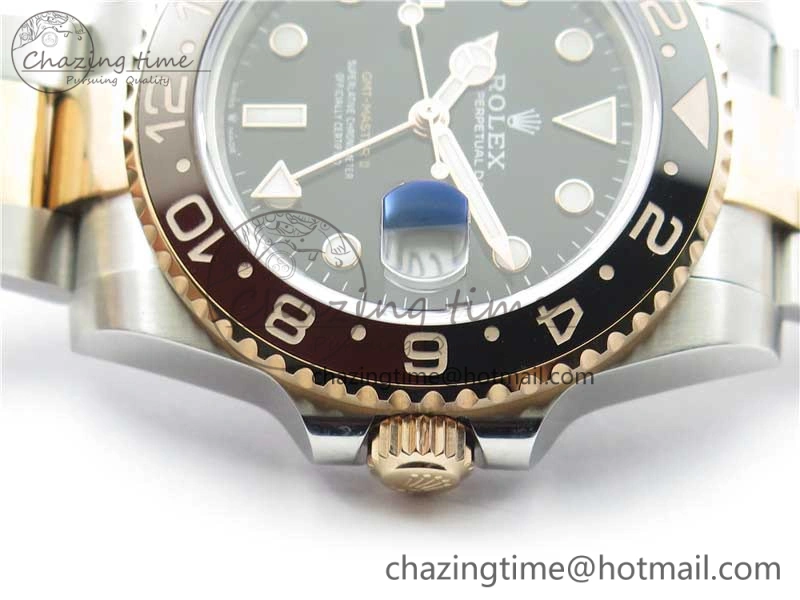 GMT Master II 126711 CHNR Black Brown Ceramic 316L Steel GMF 1:1 Best Edition Black Dial on SS RG Bracelet A3285