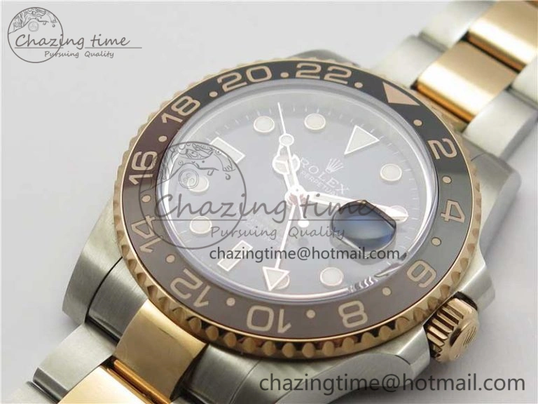 GMT Master II 126711 CHNR Black Brown Ceramic 316L Steel GMF 1:1 Best Edition Black Dial on SS RG Bracelet A3285