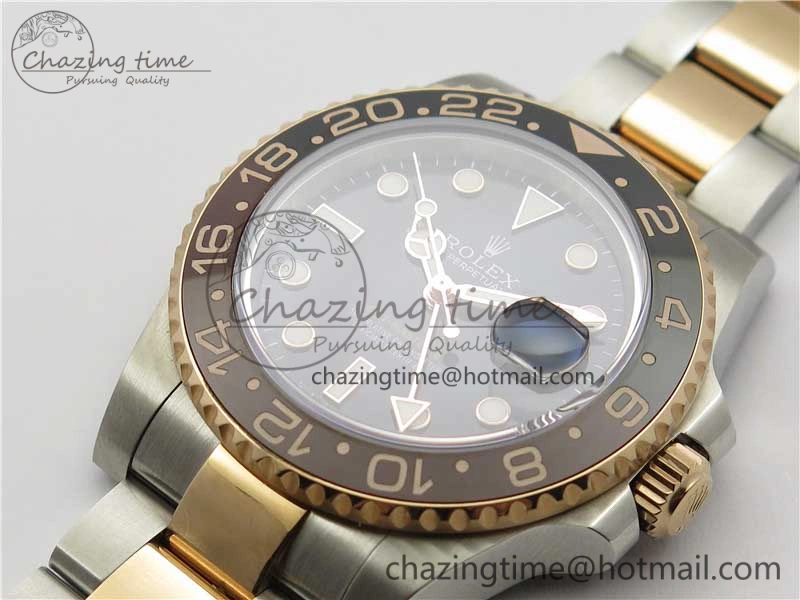 GMT Master II 126711 CHNR Black Brown Ceramic 316L Steel GMF 1:1 Best Edition Black Dial on SS RG Bracelet A3285