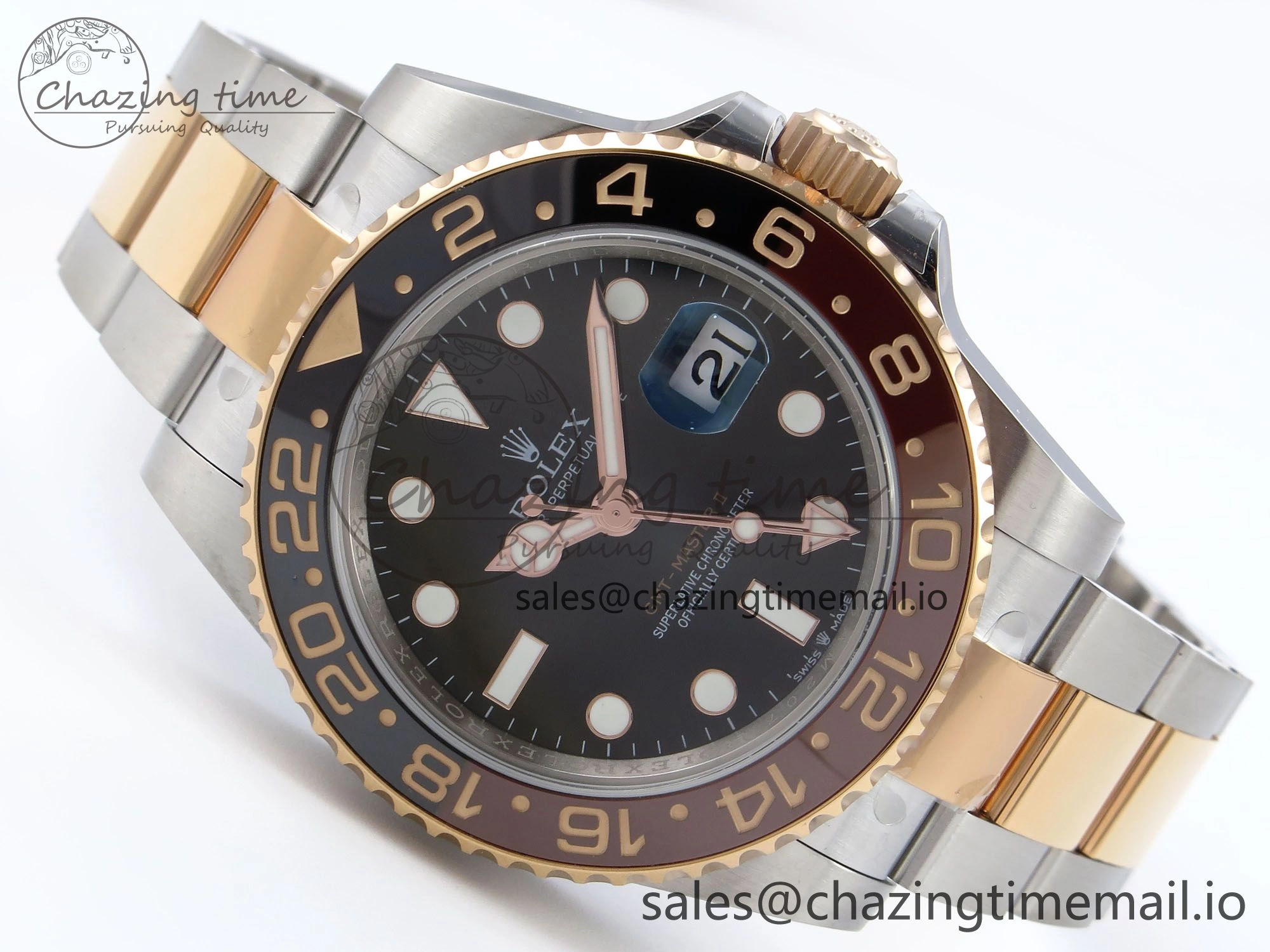 GMT-Master II 126711 CHNR Black Brown Ceramic 904L Steel EWE 1:1 Best Edition on Oyster Strap EWE3285 V5