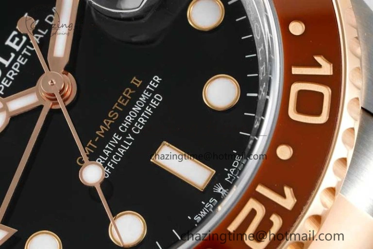 GMT-Master II 126711 CHNR Black Brown Ceramic Clean Factory 1:1 Best Edition on SS RG Bracelet VR3186