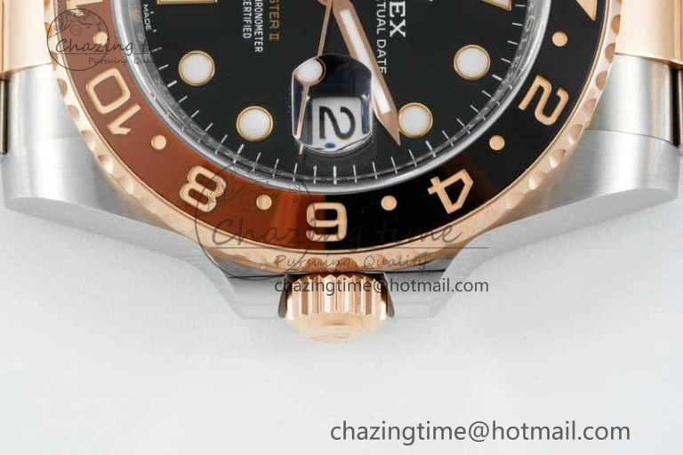GMT-Master II 126711 CHNR Black Brown Ceramic Clean Factory 1:1 Best Edition on SS RG Bracelet VR3186