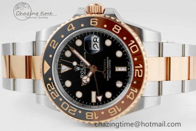 GMT-Master II 126711 CHNR Black Brown Ceramic Clean Factory 1:1 Best Edition on SS RG Bracelet VR3186