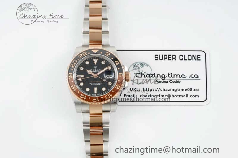 GMT-Master II 126711 CHNR Black Brown Ceramic Clean Factory 1:1 Best Edition on SS RG Bracelet VR3186