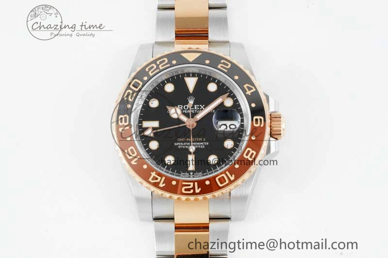 GMT-Master II 126711 CHNR Black Brown Ceramic Clean Factory 1:1 Best Edition on SS RG Bracelet VR3186