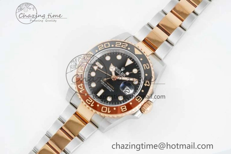 GMT-Master II 126711 CHNR Black Brown Ceramic Clean Factory 1:1 Best Edition on SS RG Bracelet VR3186