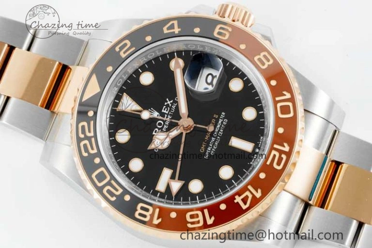 GMT-Master II 126711 CHNR Black Brown Ceramic Clean Factory 1:1 Best Edition on SS RG Bracelet VR3186