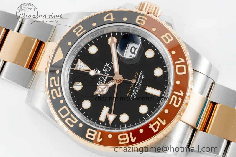 GMT-Master II 126711 CHNR Black Brown Ceramic Clean Factory 1:1 Best Edition on SS RG Bracelet VR3186