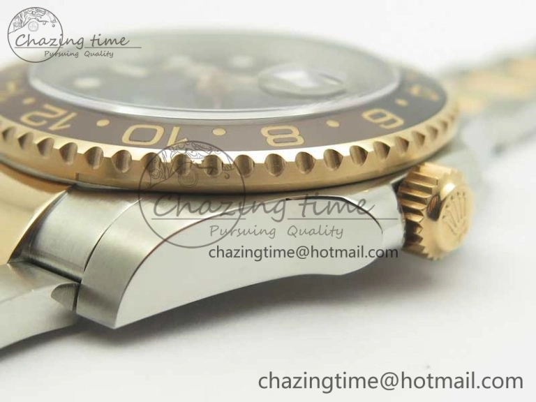 GMT-Master II 126711CHNR Black Brown Ceramic Bezel 904L SS RG GMF Best Edition Black Dial on 904L SS RG Bracelet A2836