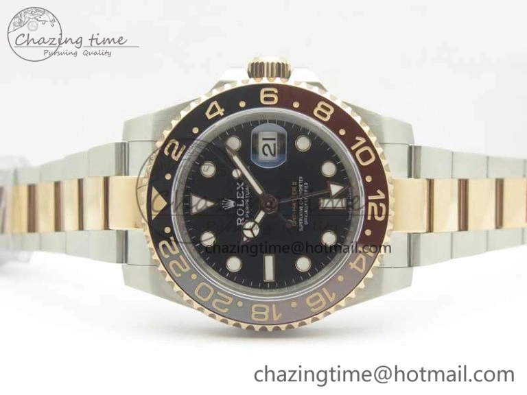 GMT-Master II 126711CHNR Black Brown Ceramic Bezel SS RG BP Best Edition Black Dial on SS RG Bracelet