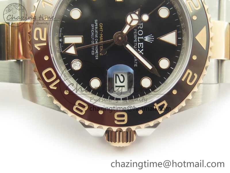 GMT-Master II 126711CHNR Black Brown Ceramic Bezel SS RG BP Best Edition Black Dial on SS RG Bracelet