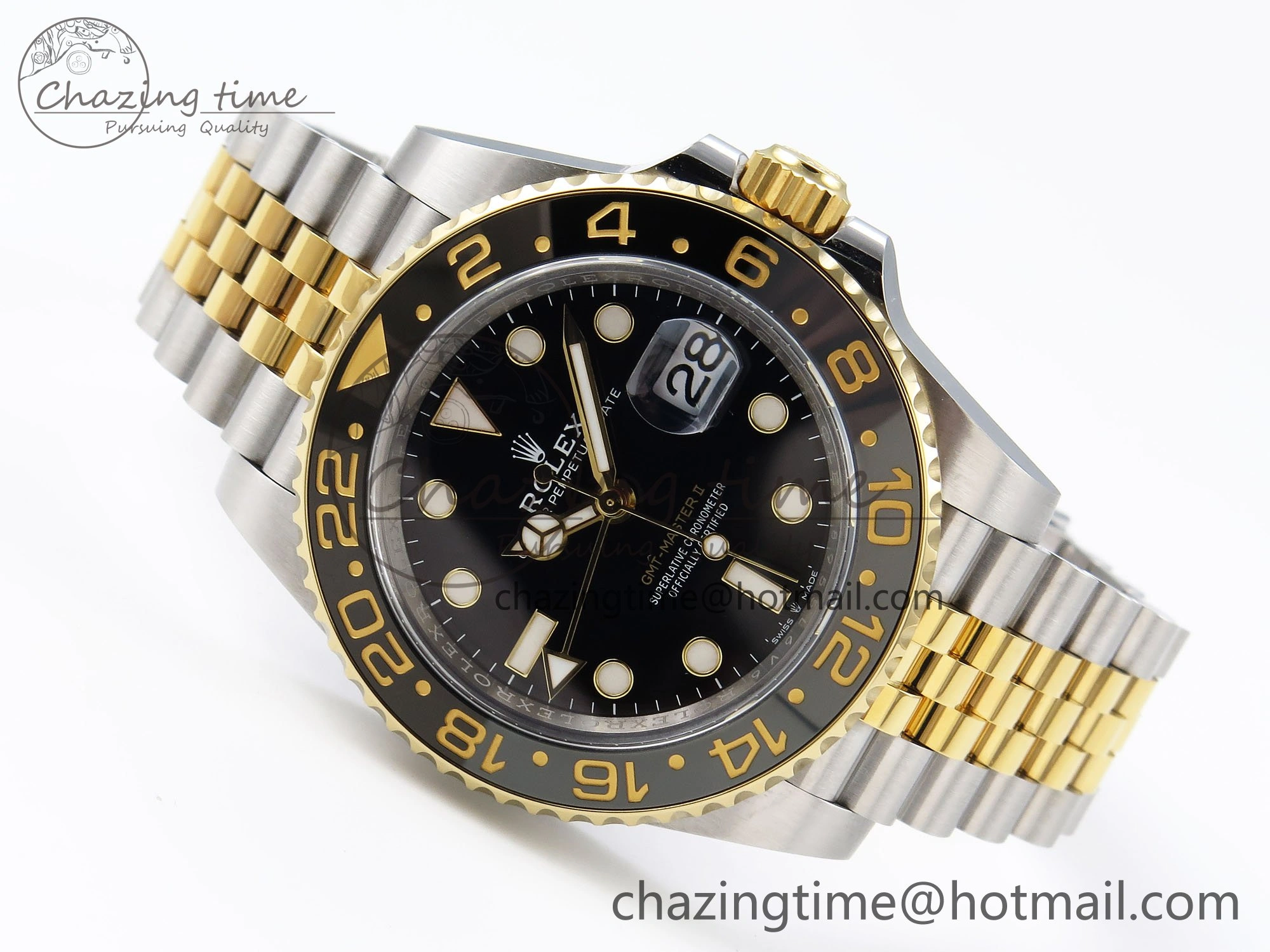 GMT Master II 126713 904L SS Clean Factory 1:1 Best Edition Black Dial on Jubilee Bracelet DD3285