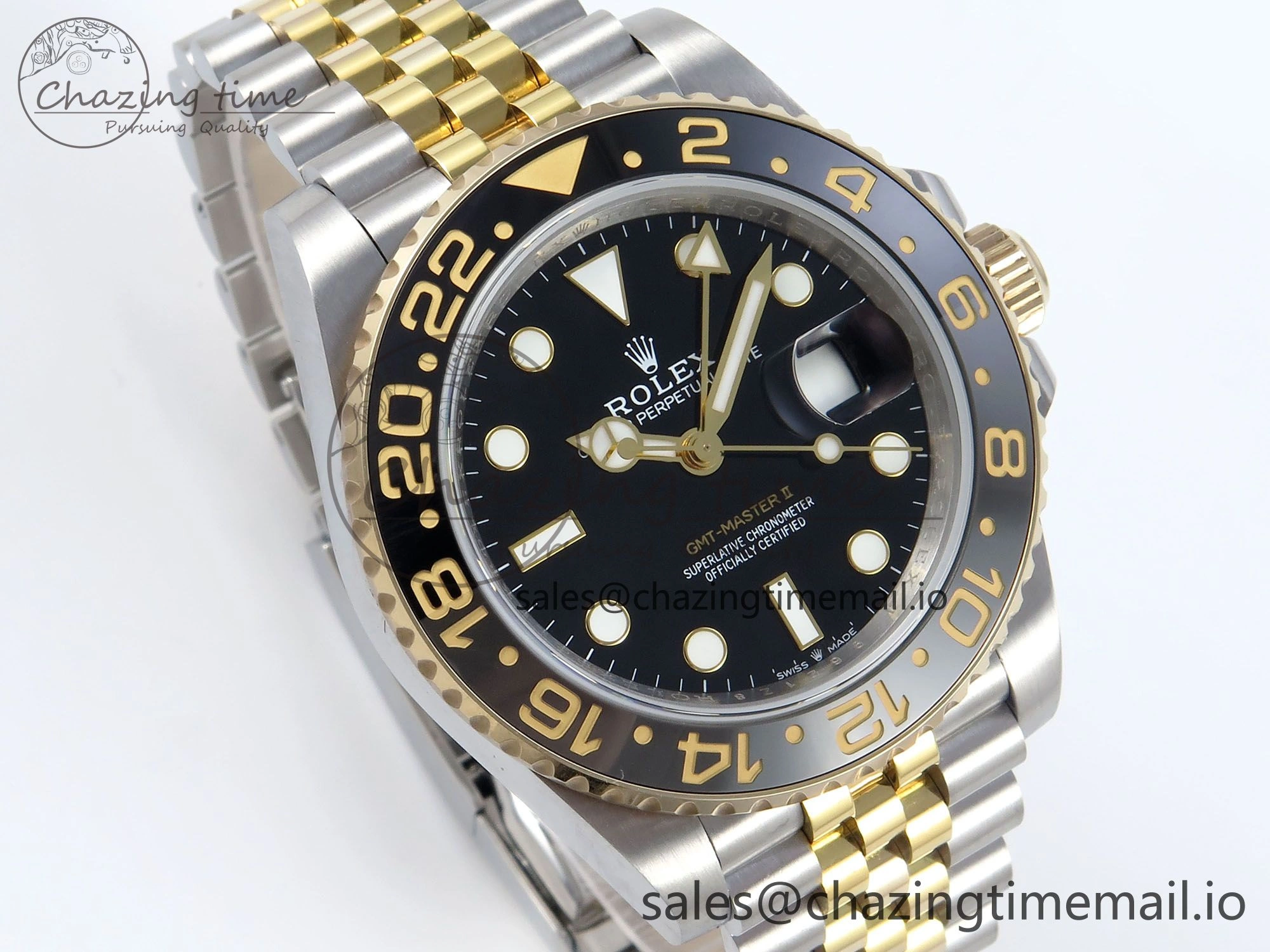 GMT-Master II 126713 GRGN 904L QF 1:1 Best Edition on SS YG Jubilee Bracelet SH3285 V10