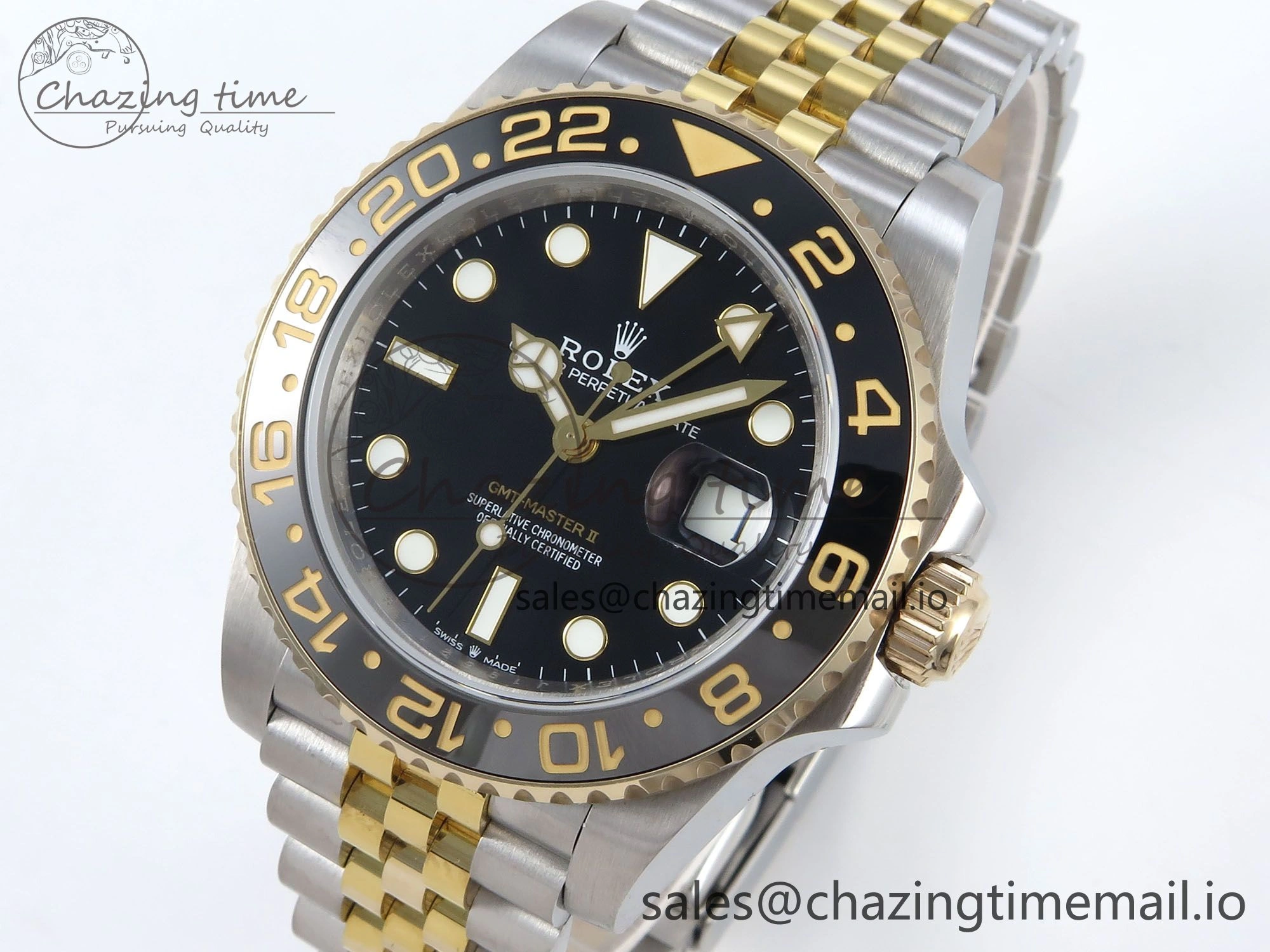 GMT-Master II 126713 GRGN 904L QF 1:1 Best Edition on SS YG Jubilee Bracelet SH3285 V10