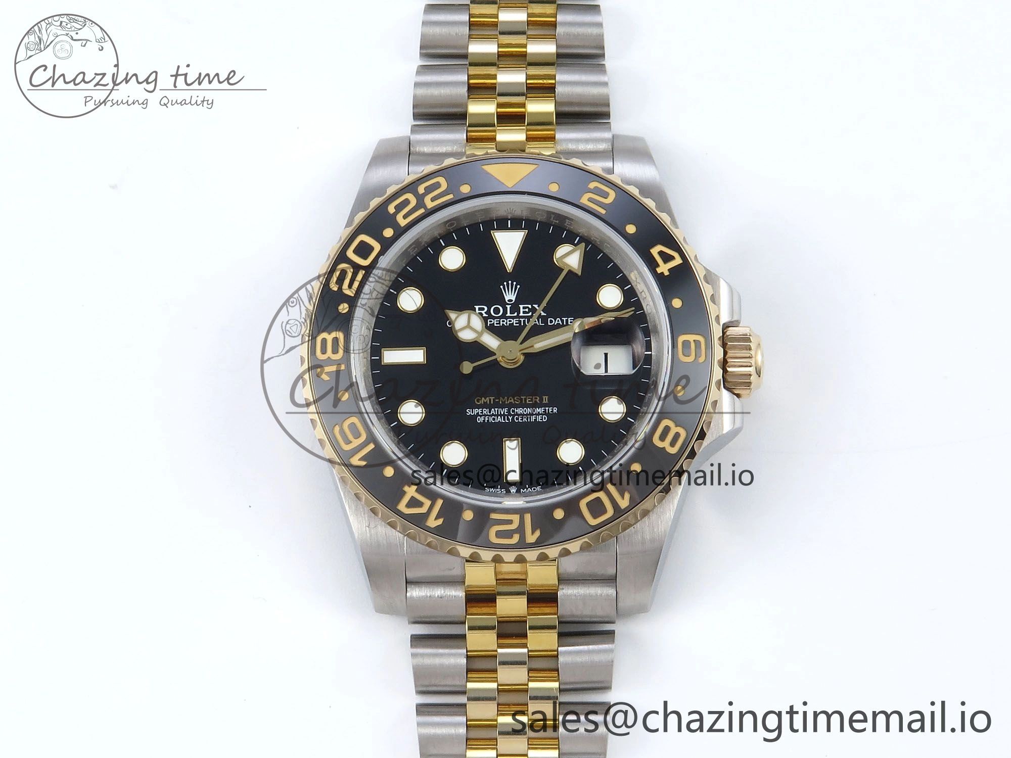 GMT-Master II 126713 GRGN 904L QF 1:1 Best Edition on SS YG Jubilee Bracelet SH3285 V10