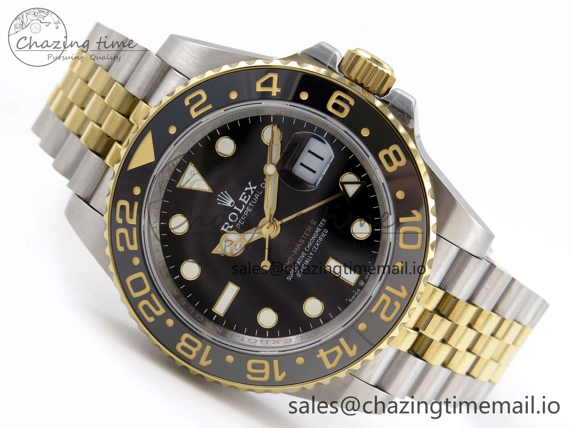 GMT-Master II 126713 GRGN 904L QF 1:1 Best Edition on SS YG Jubilee Bracelet SH3285 V6