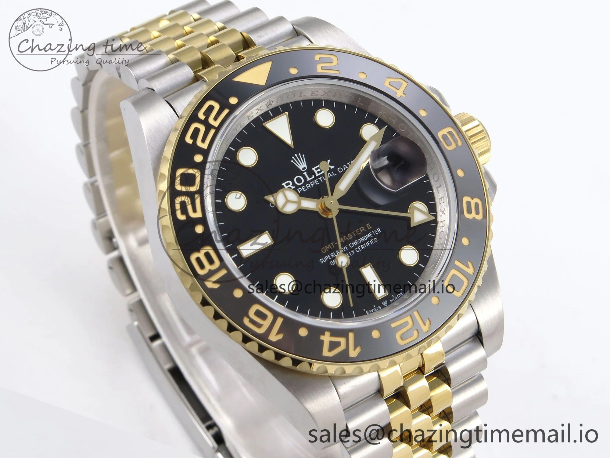 GMT-Master II 126713 GRGN 904L QF 1:1 Best Edition on SS YG Jubilee Bracelet SH3285 V6
