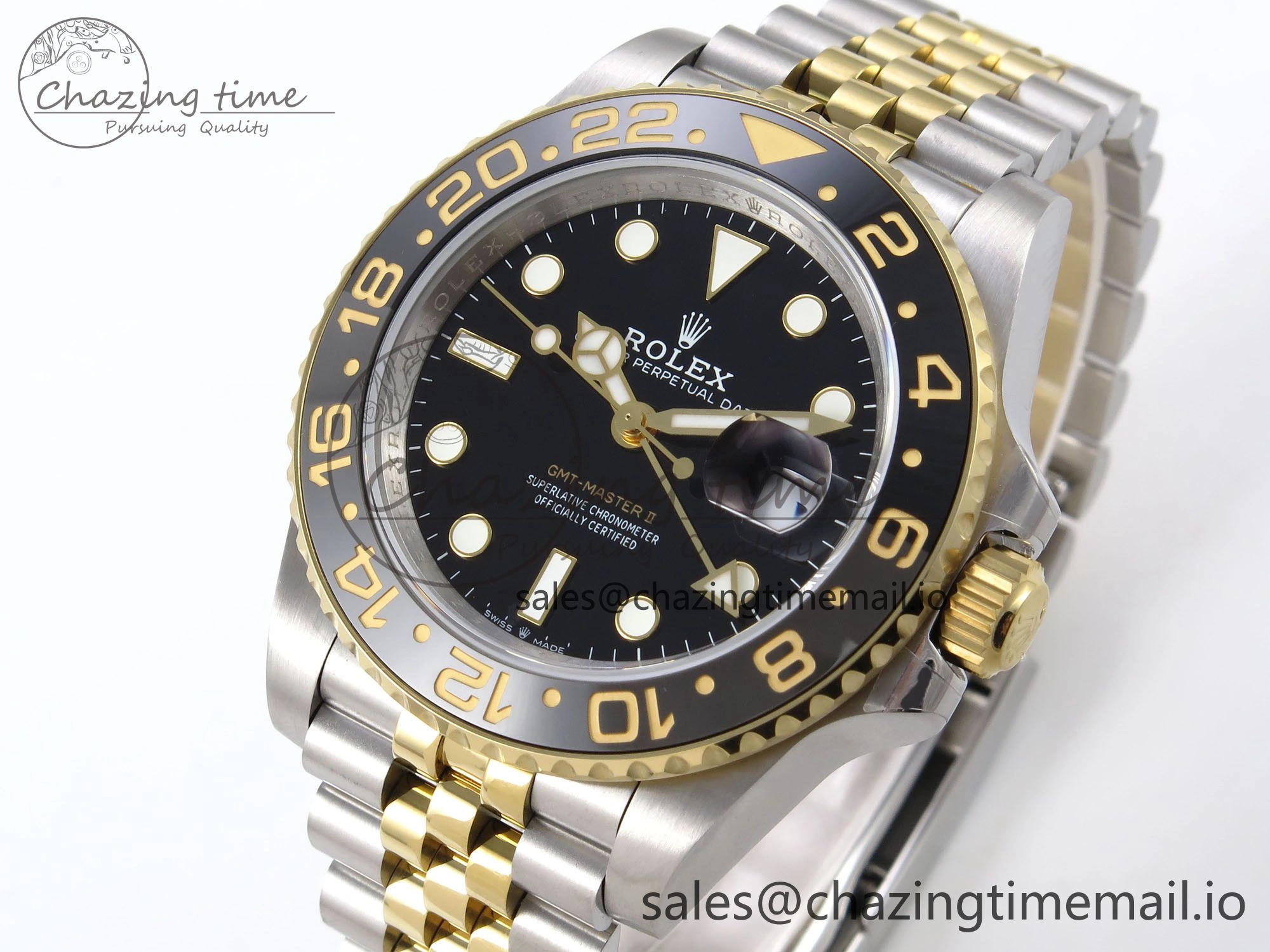GMT-Master II 126713 GRGN 904L QF 1:1 Best Edition on SS YG Jubilee Bracelet SH3285 V6