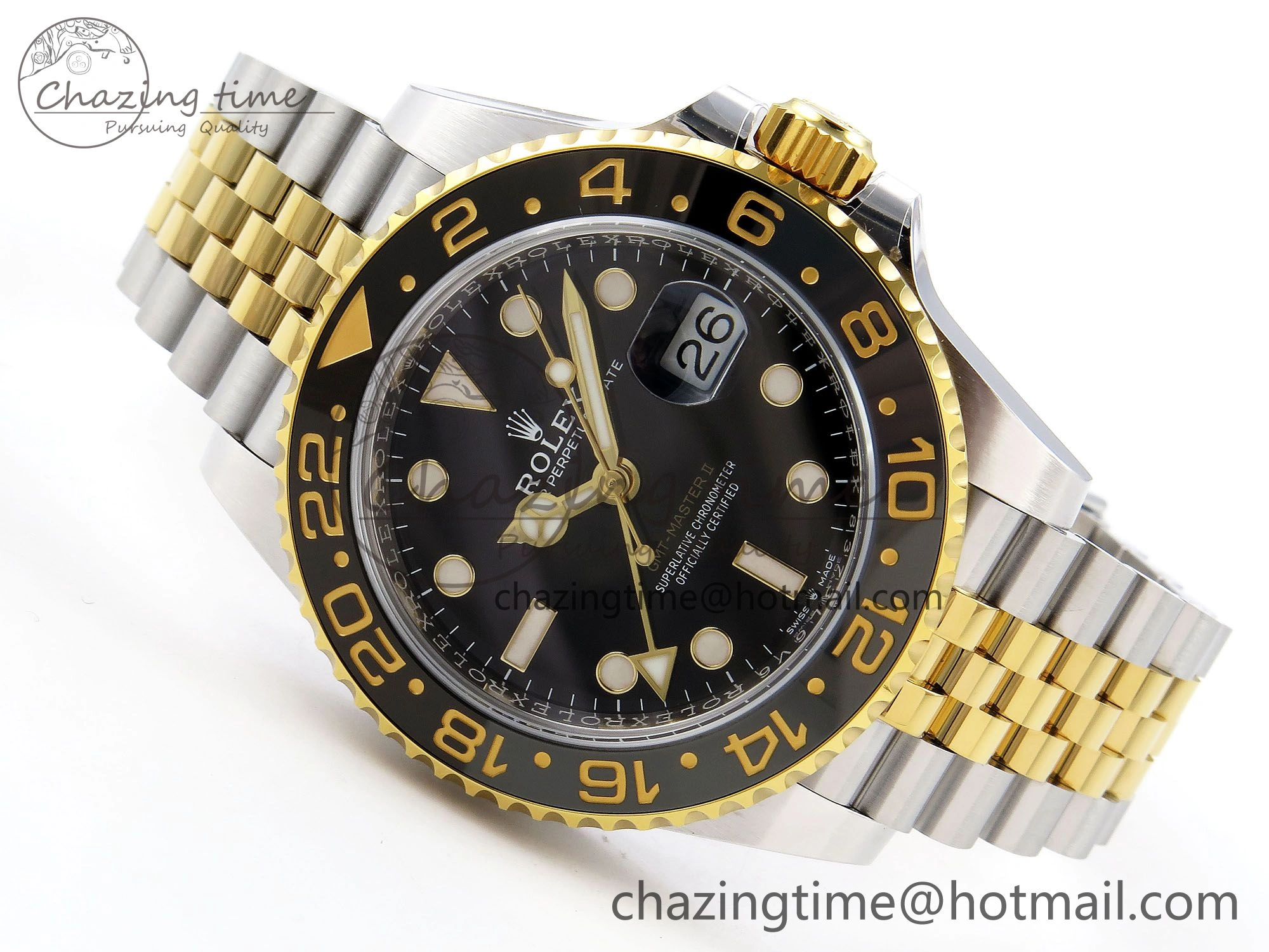 GMT-Master II 126713 GRNR ARF 1:1 Best Edition on Black Dial SS YG Bracelet Super Clone SH3285 CHS (Gain Weight)