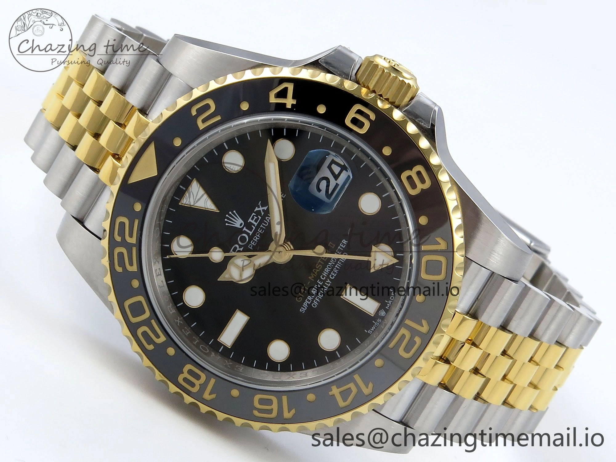 GMT-Master II 126713 GRNR Black Gray Ceramic 904L Steel EWE 1:1 Best Edition on Jubilee Strap EWE3285 V5
