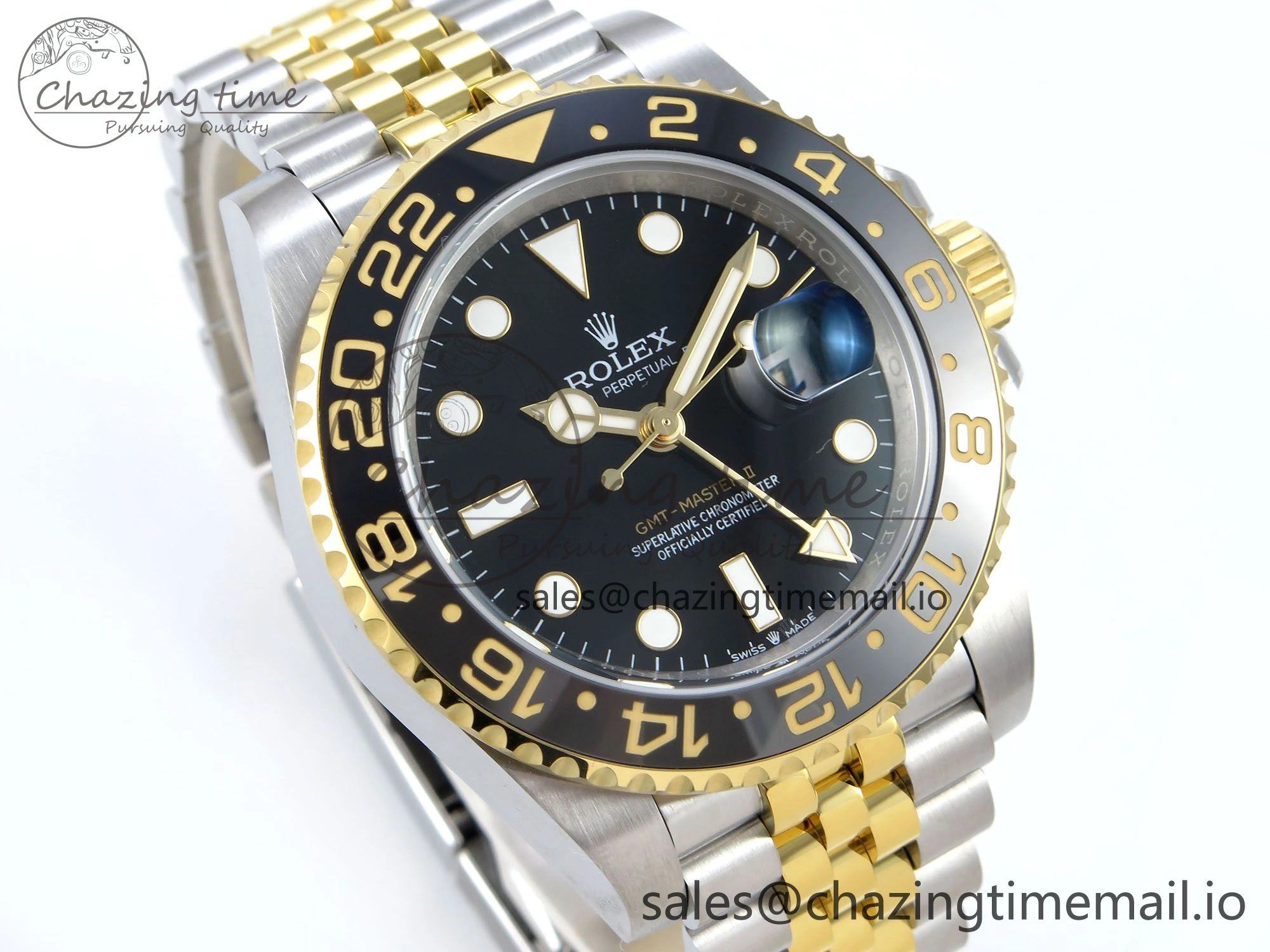 GMT-Master II 126713 GRNR Black Gray Ceramic 904L Steel EWE 1:1 Best Edition on Jubilee Strap EWE3285 V5