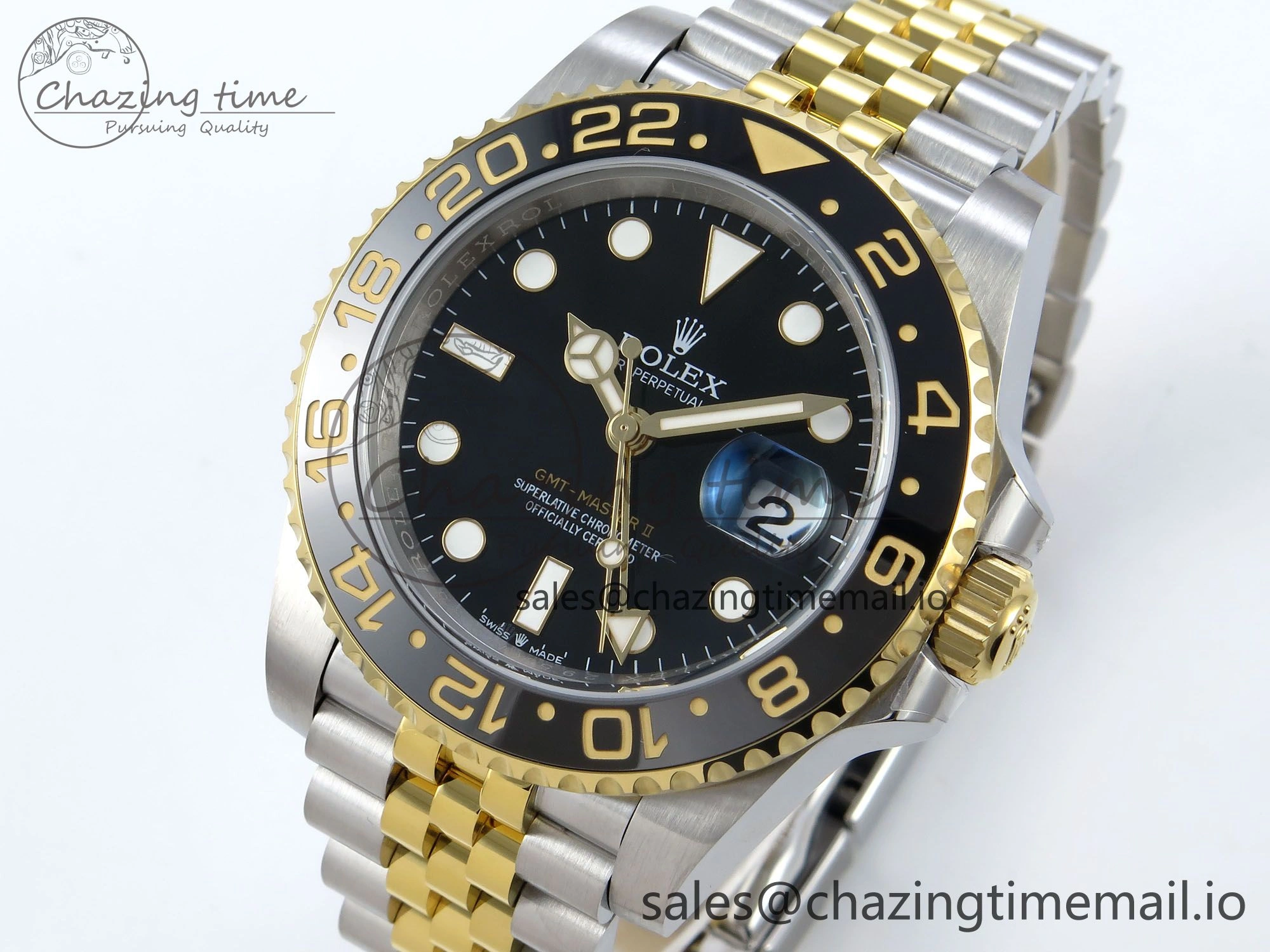 GMT-Master II 126713 GRNR Black Gray Ceramic 904L Steel EWE 1:1 Best Edition on Jubilee Strap EWE3285 V5