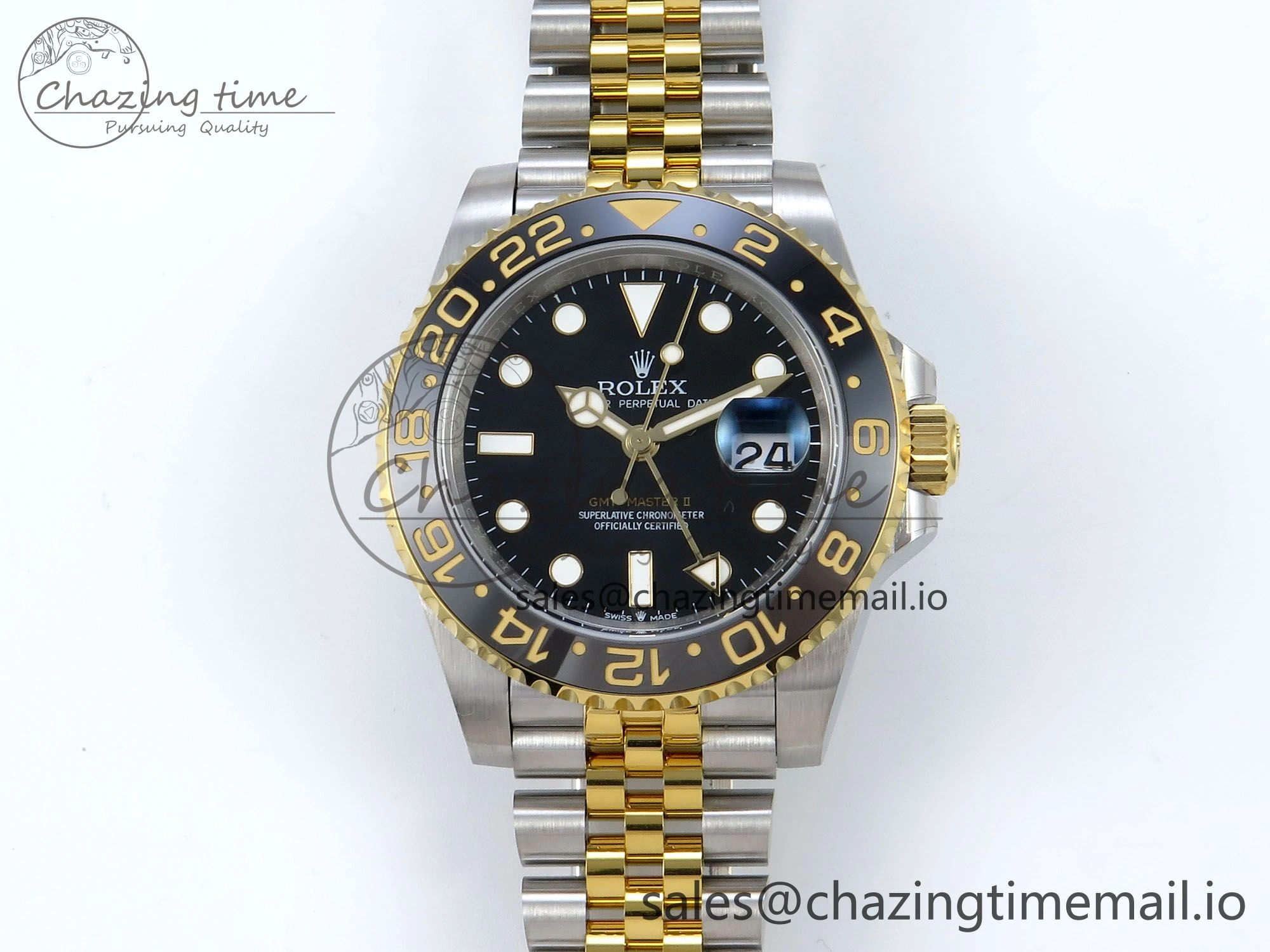GMT-Master II 126713 GRNR Black Gray Ceramic 904L Steel EWE 1:1 Best Edition on Jubilee Strap EWE3285 V5