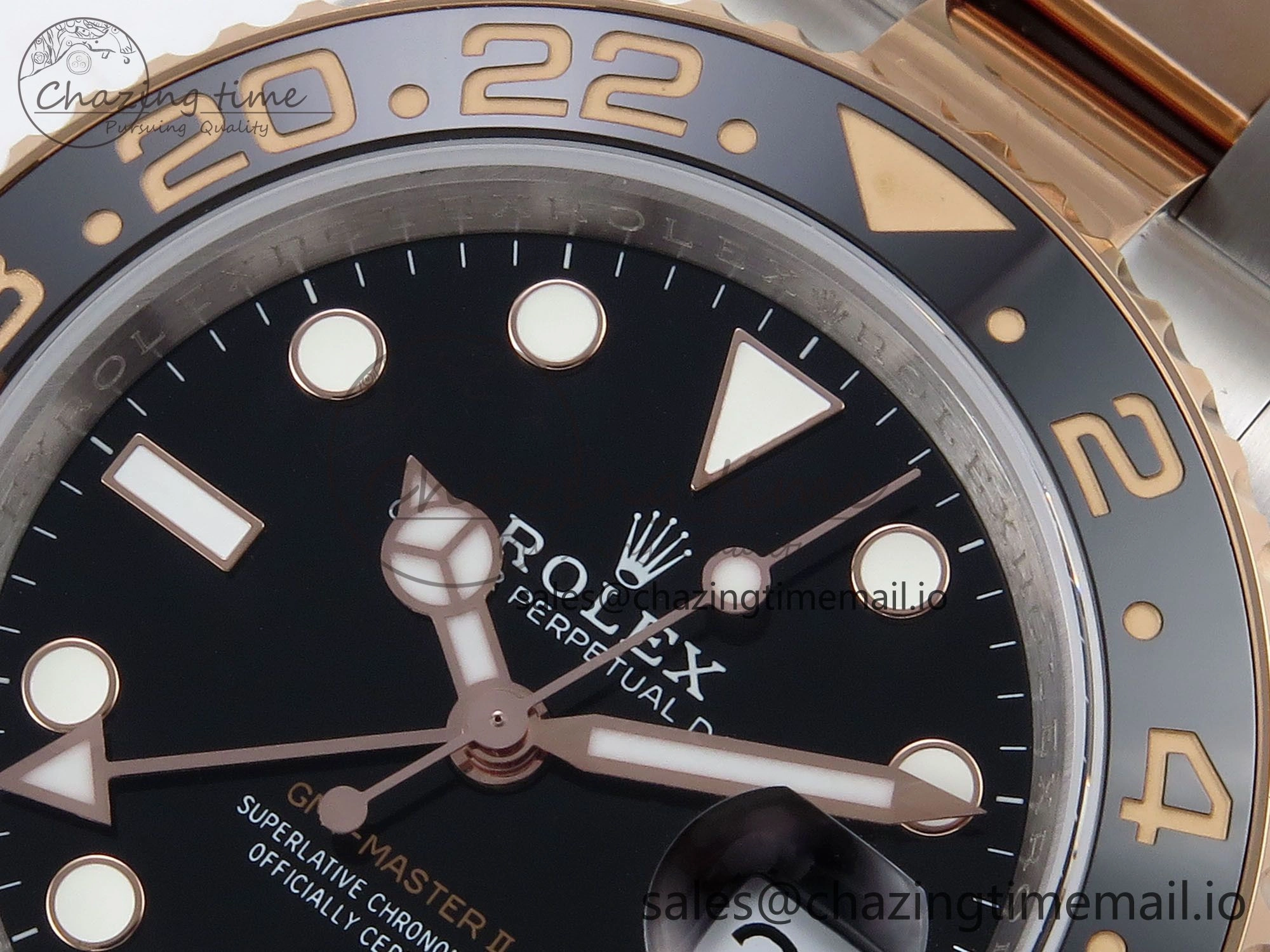 GMT-Master II 126715 CHNR 904L QF 1:1 Best Edition on SS RG Bracelet SH3285 V6