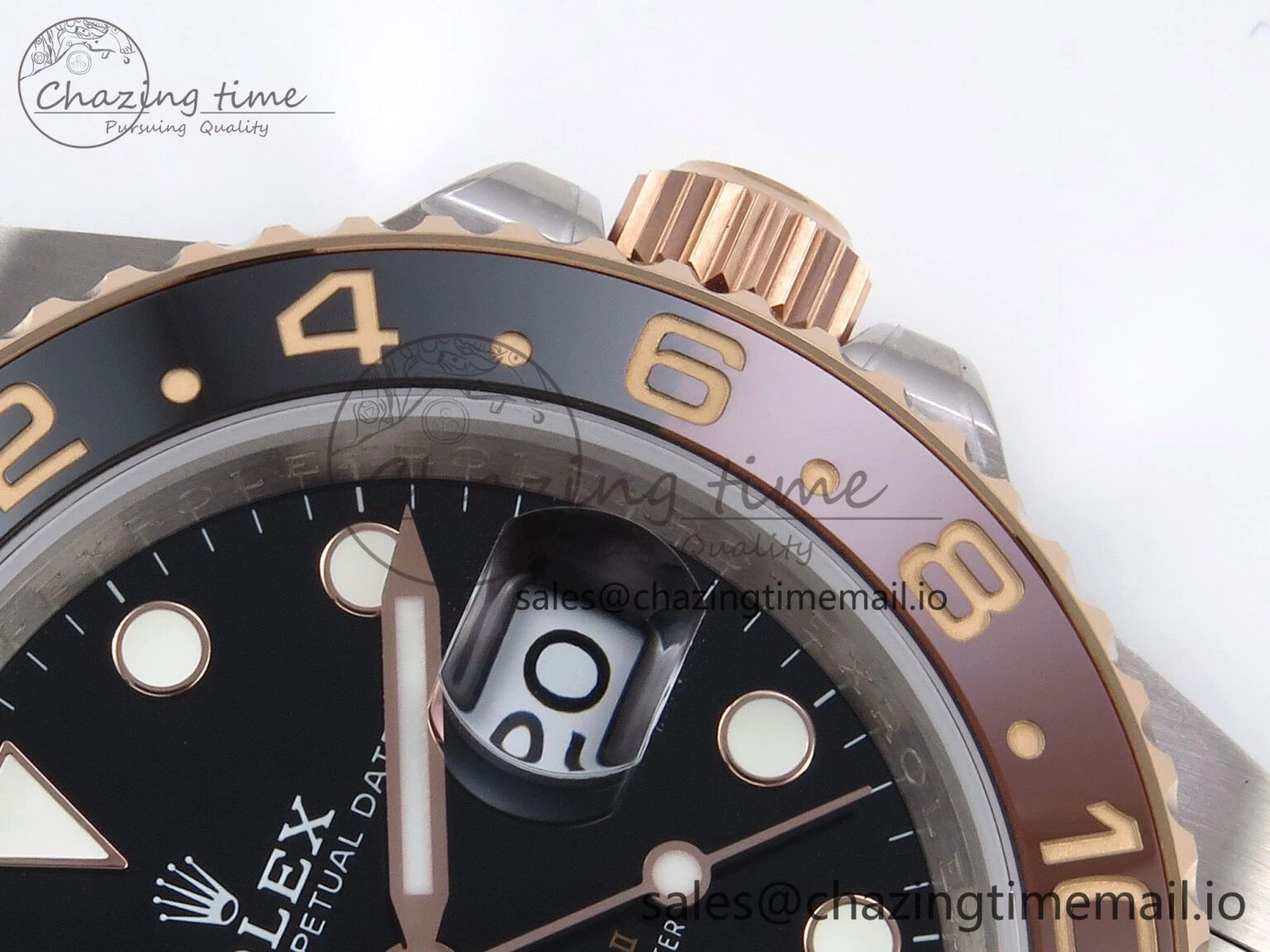 GMT-Master II 126715 CHNR 904L QF 1:1 Best Edition on SS RG Bracelet SH3285 V6