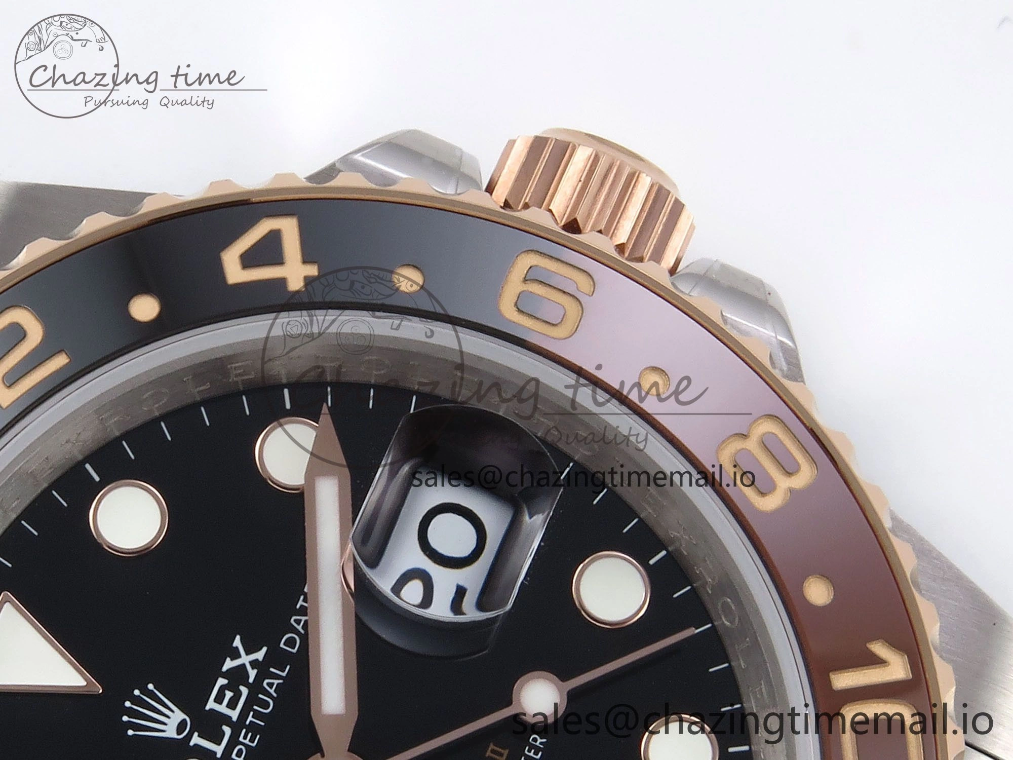 GMT-Master II 126715 CHNR 904L QF 1:1 Best Edition on SS RG Bracelet SH3285 V6