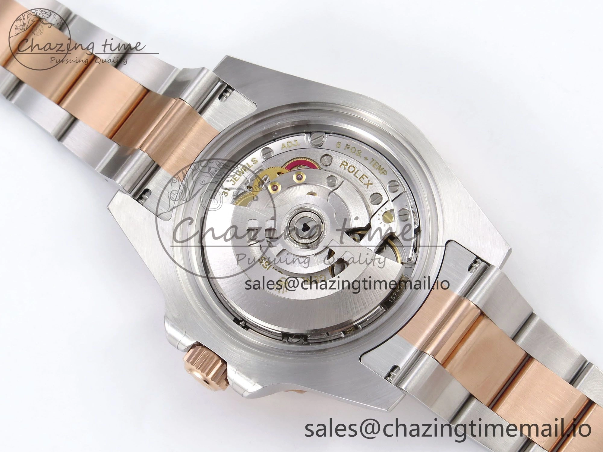 GMT-Master II 126715 CHNR 904L QF 1:1 Best Edition on SS RG Bracelet SH3285 V6